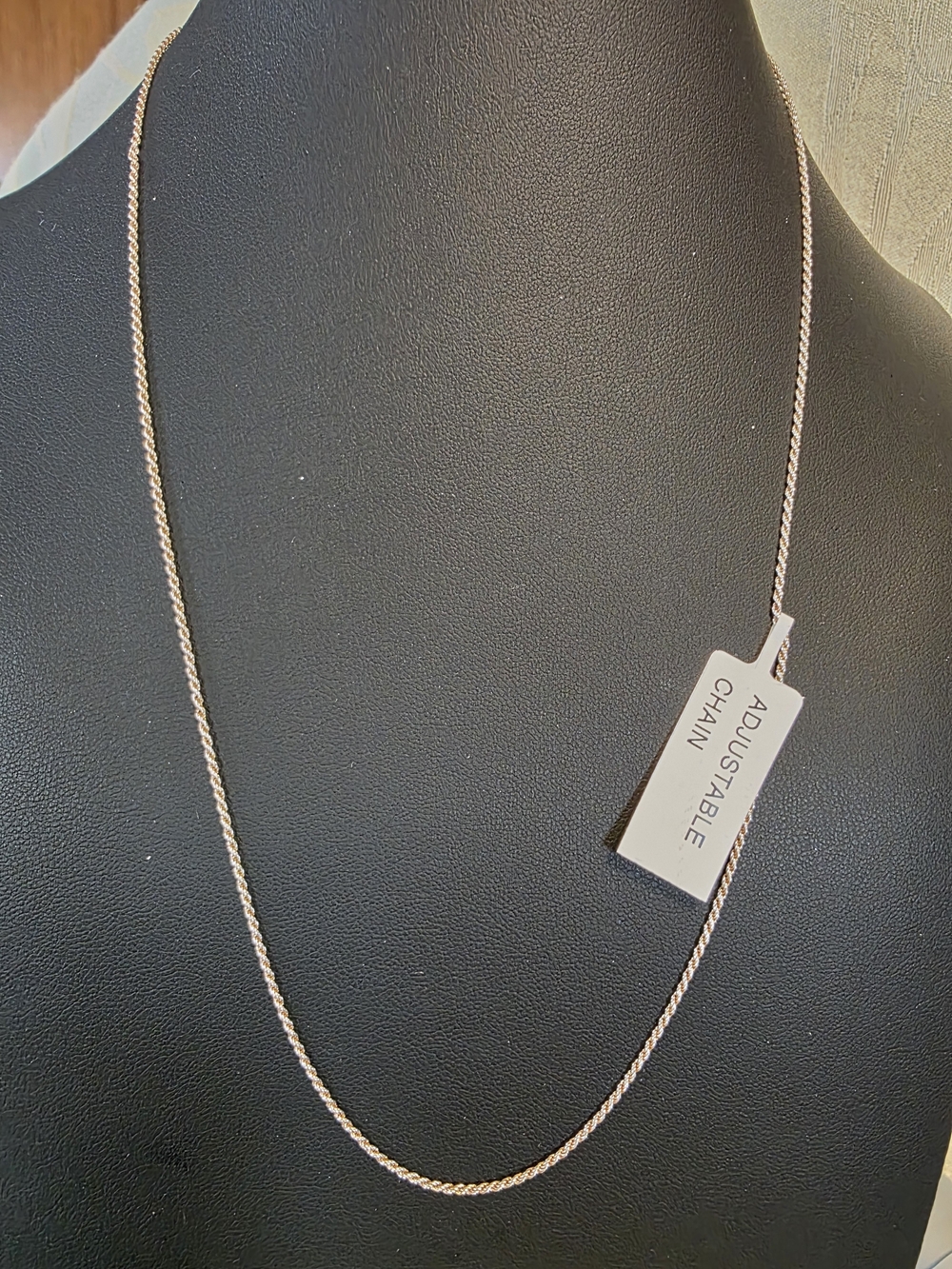 #336 Giani Bernini Rose Gold Adjustable Rope Chain Necklace